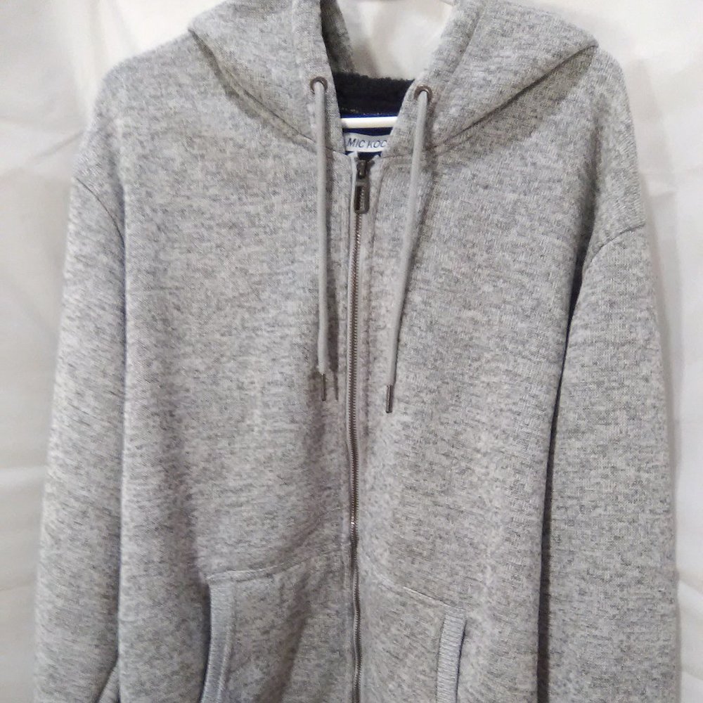Micokoco Men's Zip Up Hoodie Color Gray Size XL NWT